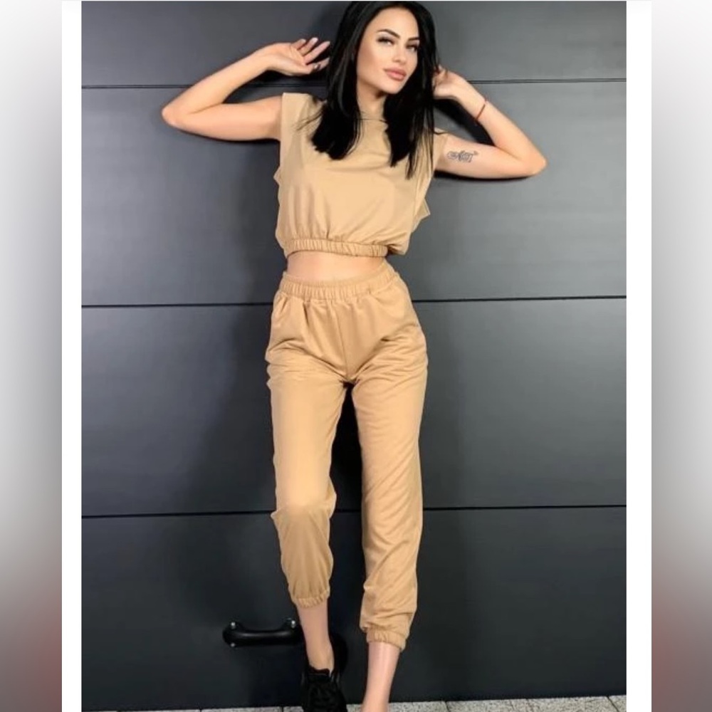Women's Tan Two-Piece Set